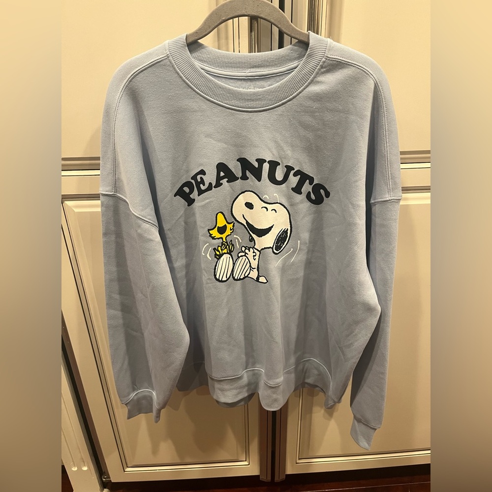 Peanuts Snoopy Hybrid Apparel Blue The Best is Yet to Come Pullover Sweatshirt